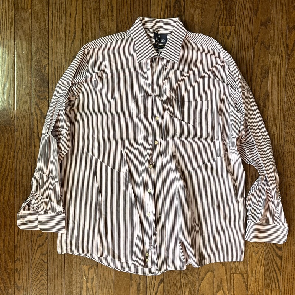 Long Sleeve Small Stripe Dress Shirt